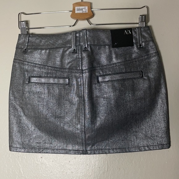 Armani Exchange Silver Denim Mini Skirt - Picture 3 of 5